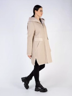 Дубленка зимняя натуральная с капюшоном