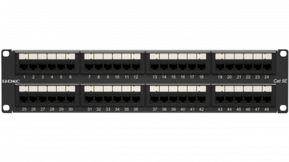 Патч-панель 19",2U,CAT5E, 48 портов RJ45, неэкранированная