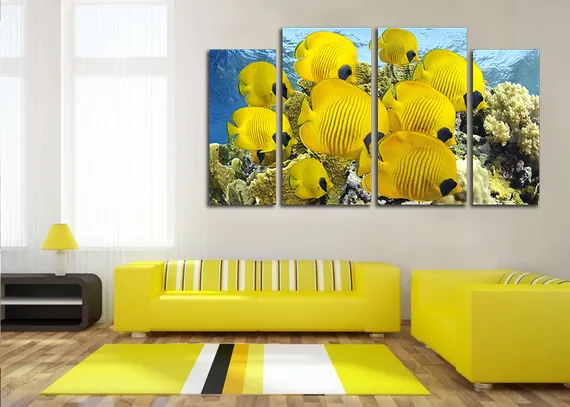 Модульная картина "Желтые рыбки"