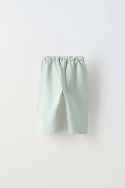 ZARA ОДНОТОННЫЕ БРЮКИ С КАРМАНАМИ, ЗЕЛЕНОВАТО-СИНИЙ