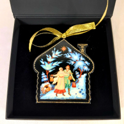 Сувенир "Домик" с росписью Палех в подарочной коробке