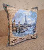 Декоративный гобеленовый чехол для интерьерной подушки Париж 47х47