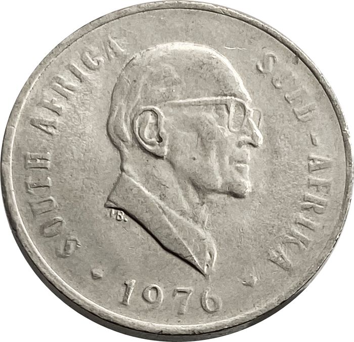 10 центов 1976 ЮАР «Окончание президентства Якобуса Йоханнеса Фуше»