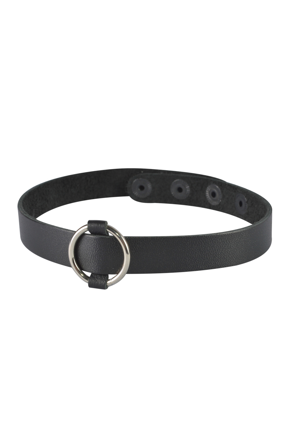 Чокер Sitabella с кольцом и перемычкой чёрный