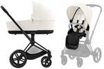 Коляска 3 в 1 Cybex Priam IV Matt Black complete и автокресло Aton B2 i-Size Bay Blue Off White