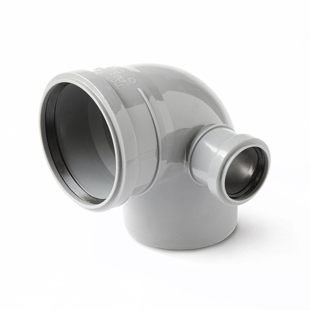 Отвод ПВХ с правым патрубком Д.110/50