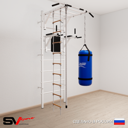 Шведская стенка Sv Sport усиленная 6453 (Турник рукоход/Брусья/Канат/Лестница/Цепь/Мешок 30кг)