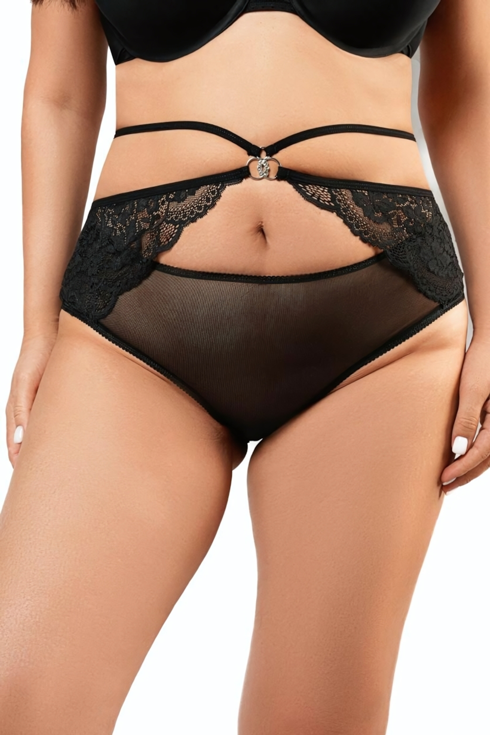 Трусики с декоративной резинкой на талии (Размер: XL-XXL) (Цвет: черный)