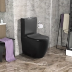 Унитаз ORLTER MB напольный, безободковый, черный матовый Ceruttispa CT9866 (605х370х800)