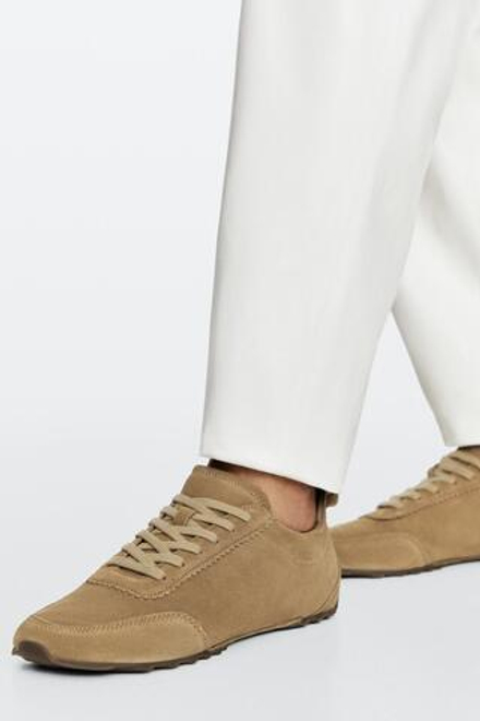 Massimo Dutti Кроссовки из мягкой кожи, верблюжий
