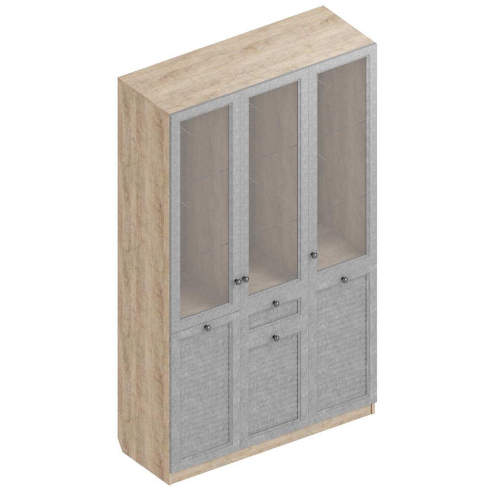 Сервант "Филадельфия" ГФ-03 (дуб баррик/жалюзи серый), Велес