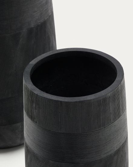 Набор из 2 кашпо Tival из песчаника черного цвета Ø 45 см
