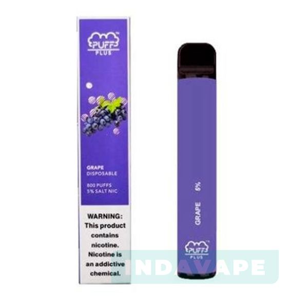 Купить Одноразовый Pod Puff Bar Plus - Grape Lush (800 затяжек)