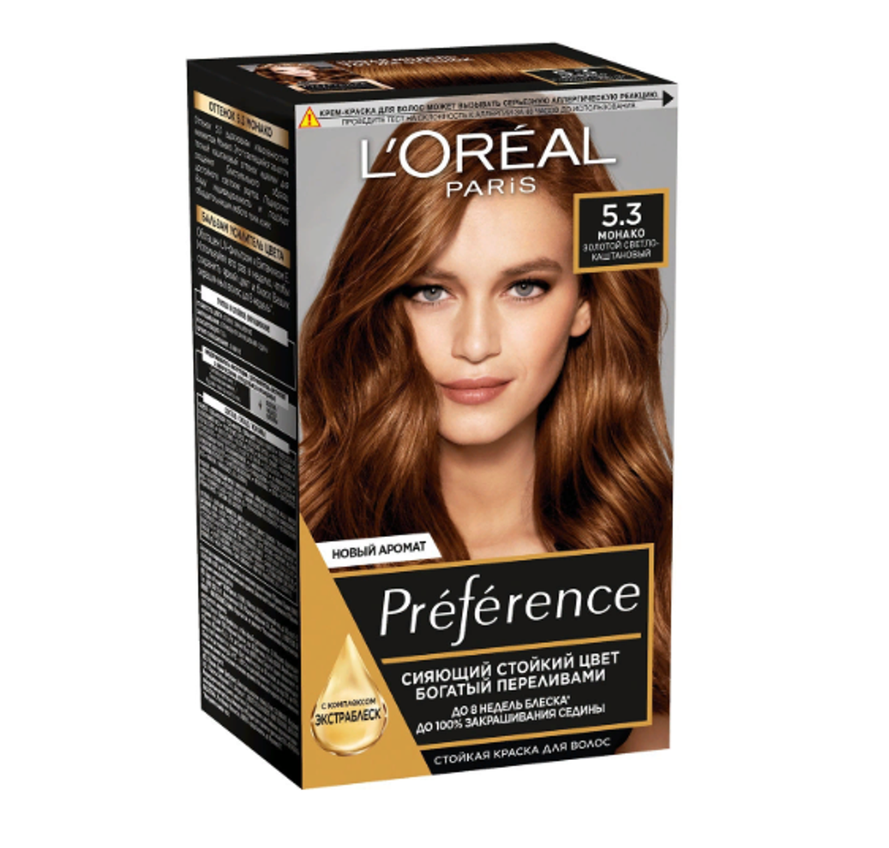 L'Oreal Paris Краска для волос Preference Recital, тон №5.3, Вирджиния, 180 мл