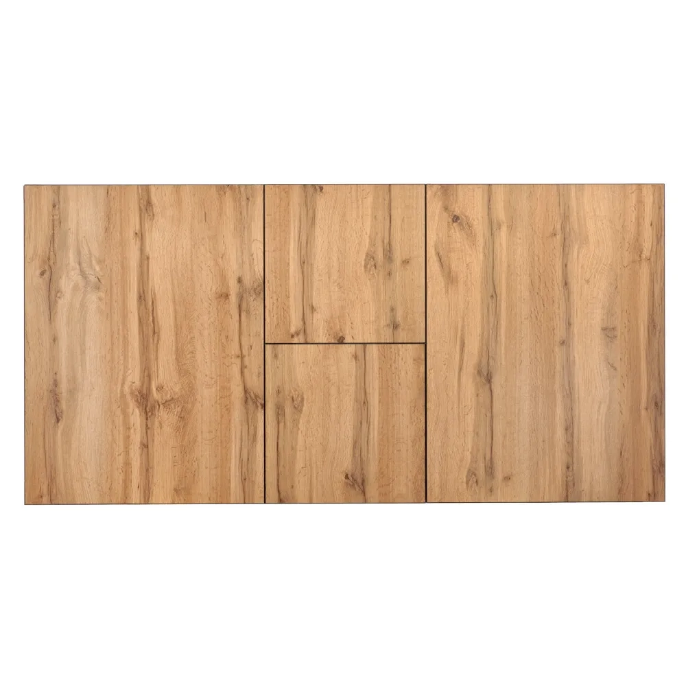 Стол Dublin раскладной 120-160х80х75 Дуб Вотан, чёрные ножки