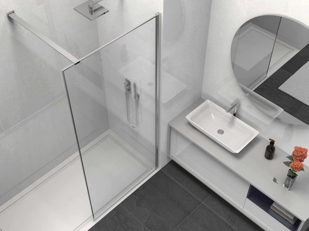 Душевая перегородка Волк-Ин (Walk-In) VSW-1HS800CL, 800*2000, хром, стекло прозрачное