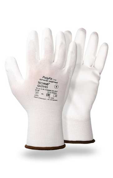 Перчатки защитные POLY FIT (Поли Фит) с частичным полиуретановым покрытием, арт. 7.711