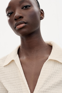 ZARA УКОРОЧЕННЫЙ ЖАКЕТ ИЗ РЕЛЬЕФНОЙ ТКАНИ, ЭКРЮ