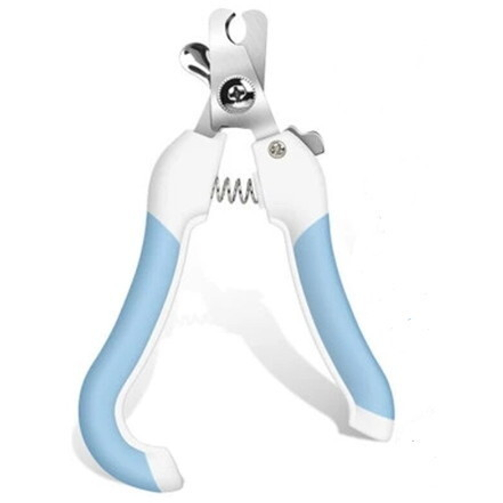 Когтерез для животных «ЗООУЛЬТРА», пружинный механизм, ручки ручка - крючок, цвет белый / голубой, 16см