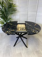 Стол круглый стеклянный "Чёрный мрамор"