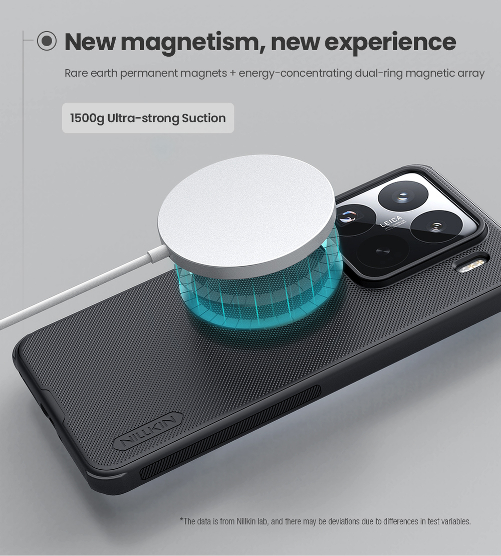 Чехол зеленого цвета (Dark Green) от Nillkin c поддержкой зарядки MagSafe для Xiaomi 15 Pro, серия Super Frosted Shield Pro Magnetic Case
