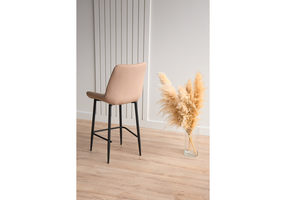 Барный стул Woodville Седа 360 бежевый (zd 210), черный np, ножки черные