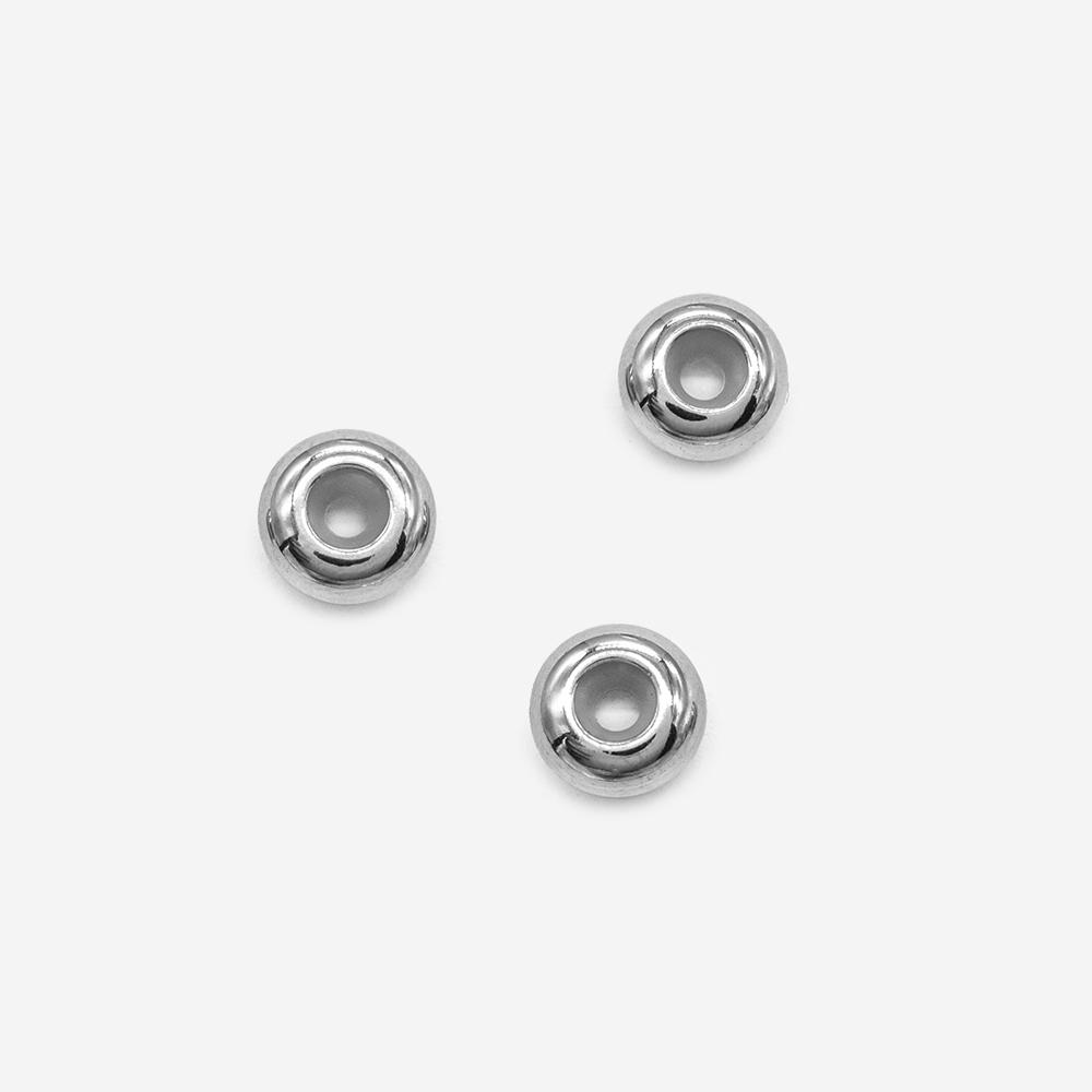 Бусина-разделитель с силиконовой вставкой, 7,8*4мм, сталь