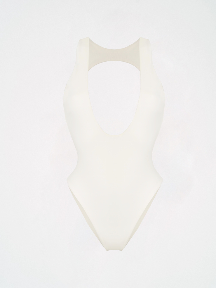 Боди open back milk