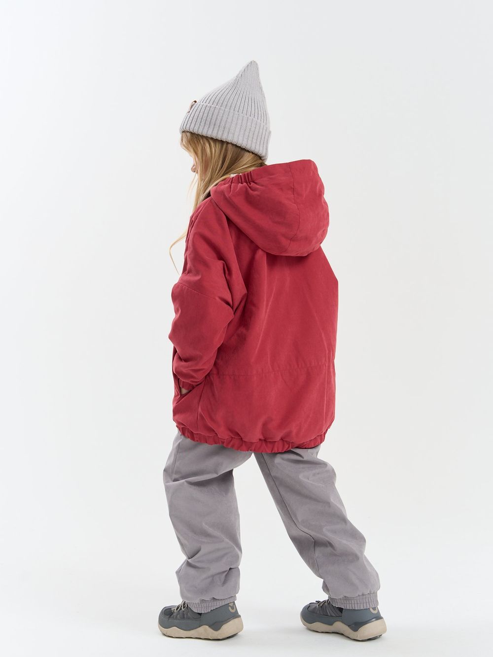 Куртка оверсайз на меху "Клюква"