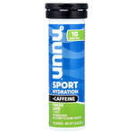 Nuun, Hydration, Sport + Caffeine, добавка с шипучим электролитом, свежий лайм, 10 таблеток