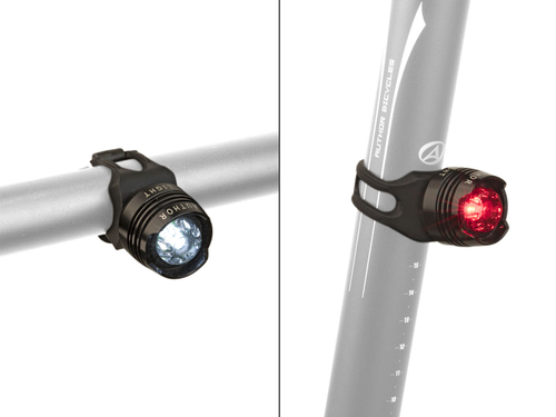 Фонарь AUTHOR SPARK AL 5 люмен перед 1 диод/3ф задний1 диод/3ф с батарейкой алюминиевый