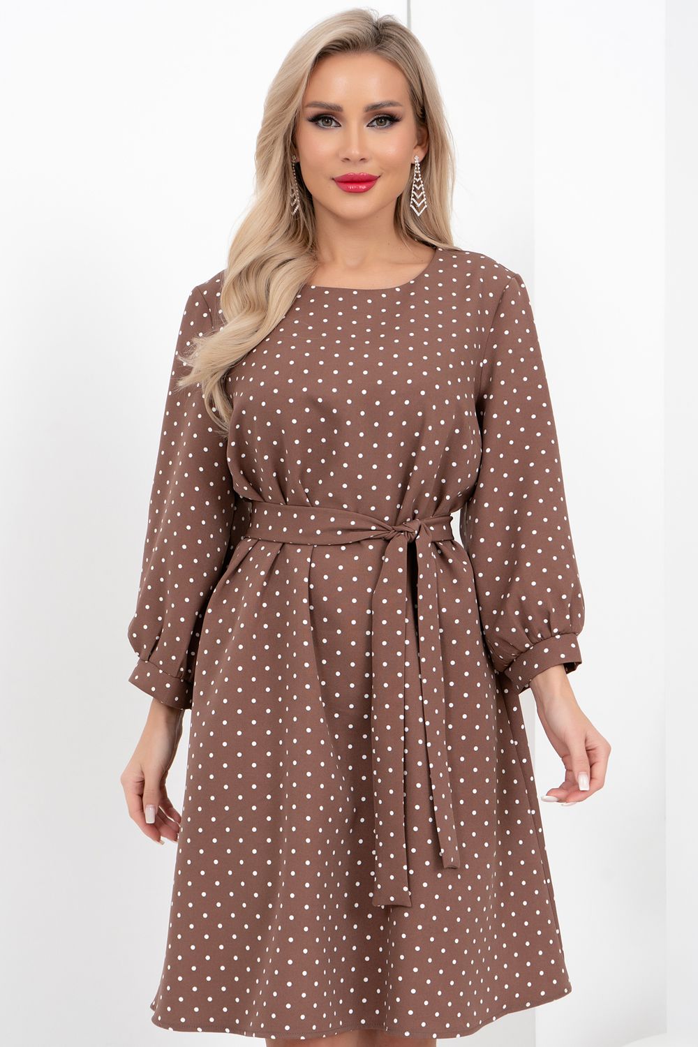 Платье Карина (бежевый/горох) Р11-2004/2 Nikol