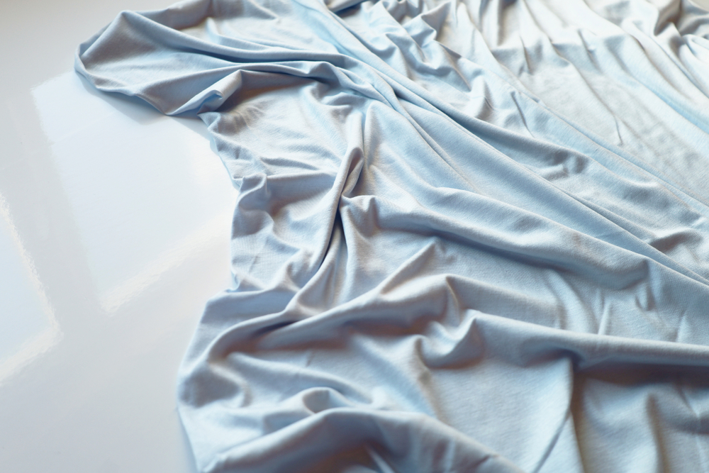 ГОЛУБОЙ - Вискозный трикотаж с шёлком (1366 Евгения) (к2 пятнышки краски местами)