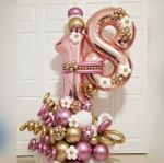 Шар (40''/102 см) Цифра, 8, Розовое Золото, 1 шт. в уп.