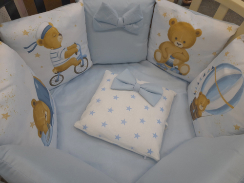 Комплект в кроватку 17 предметов (бязь-сатин)