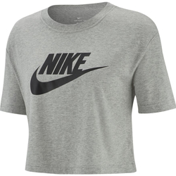 Женская теннисная футболка Nike Sportswear Essential Crop Icon W - dark grey heather/black
