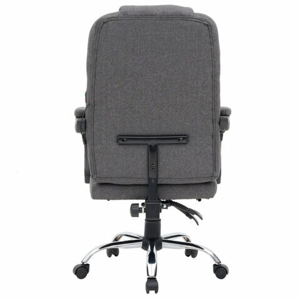 Кресло офисное CROMEX (КРОМЕКС) "Chill MS-005", с функцией вибромассажа, подножка, ткань, серое, 532959