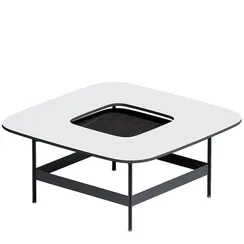 Журнальный столик Space S, 80х80 см, белый/темный камень