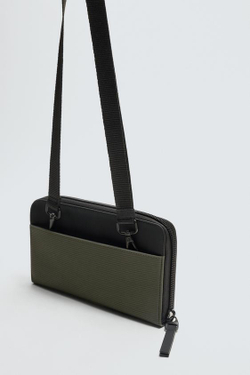 ZARA ПРОРЕЗИНЕННЫЙ КЛАТЧ XL, ЗЕЛЕНЫЙ ХАКИ