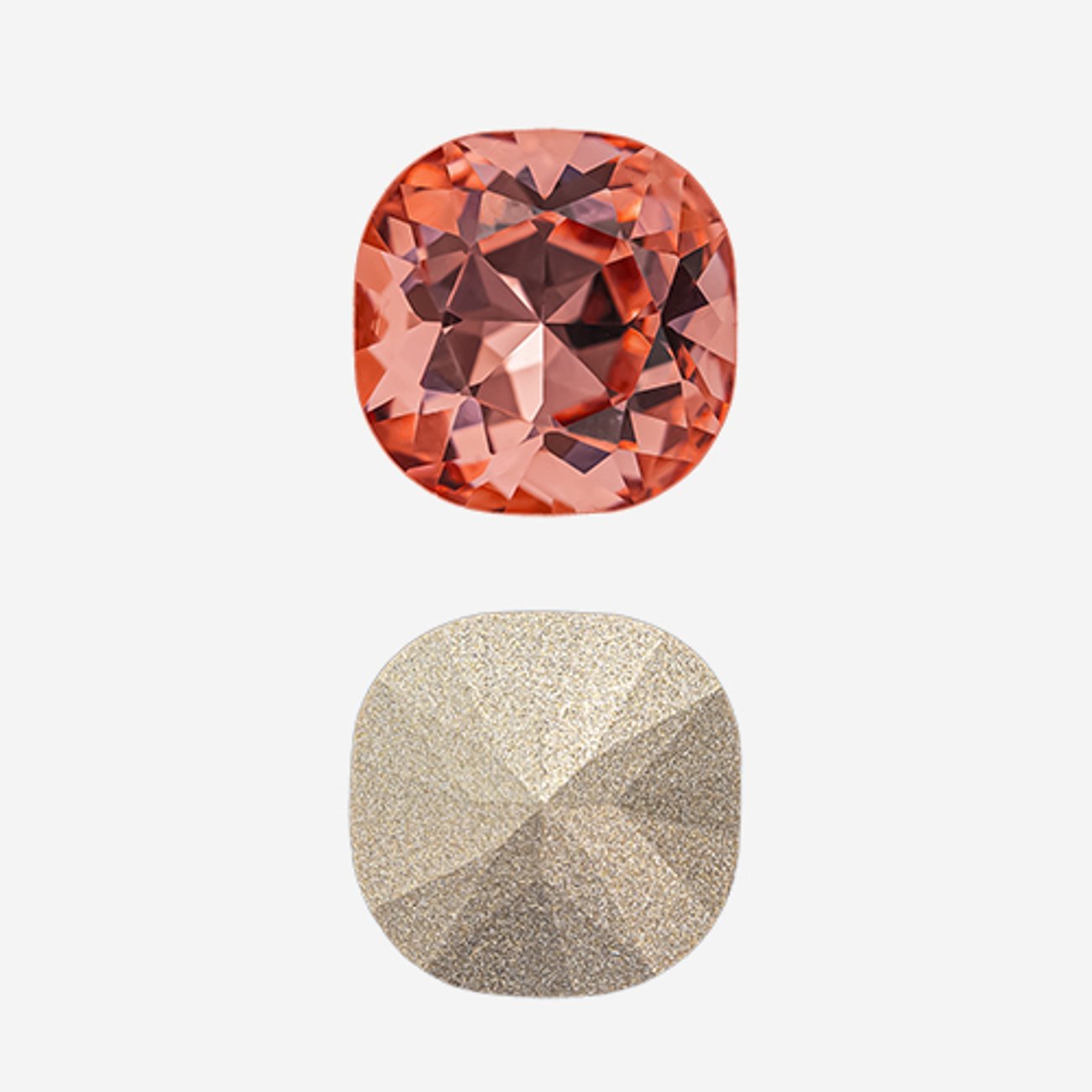 Кристалл Кушон (Сushion), оттенок "Падпараджа"/"Padparadsha", 12мм