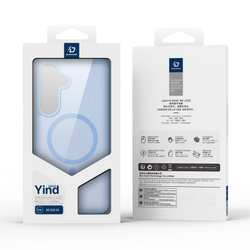 Прозрачный матовый чехол светло-голубого цвета с MagSafe от Dux Ducis для Samsung Galaxy S25 FE, серия Yind Series Case