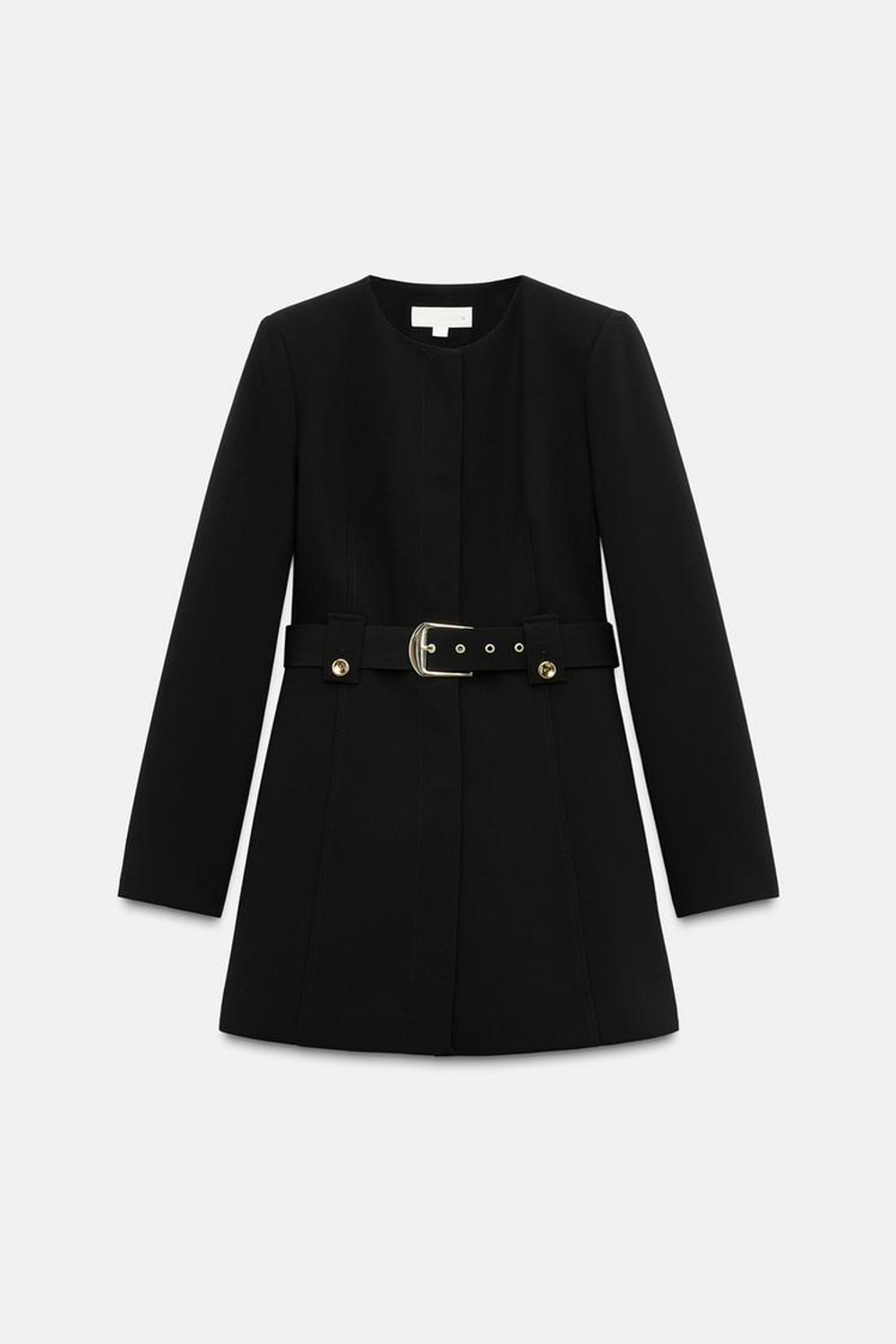 ZARA БЛЕЙЗЕР С РЕМНЕМ И ПРЯЖКОЙ, ЧЕРНЫЙ