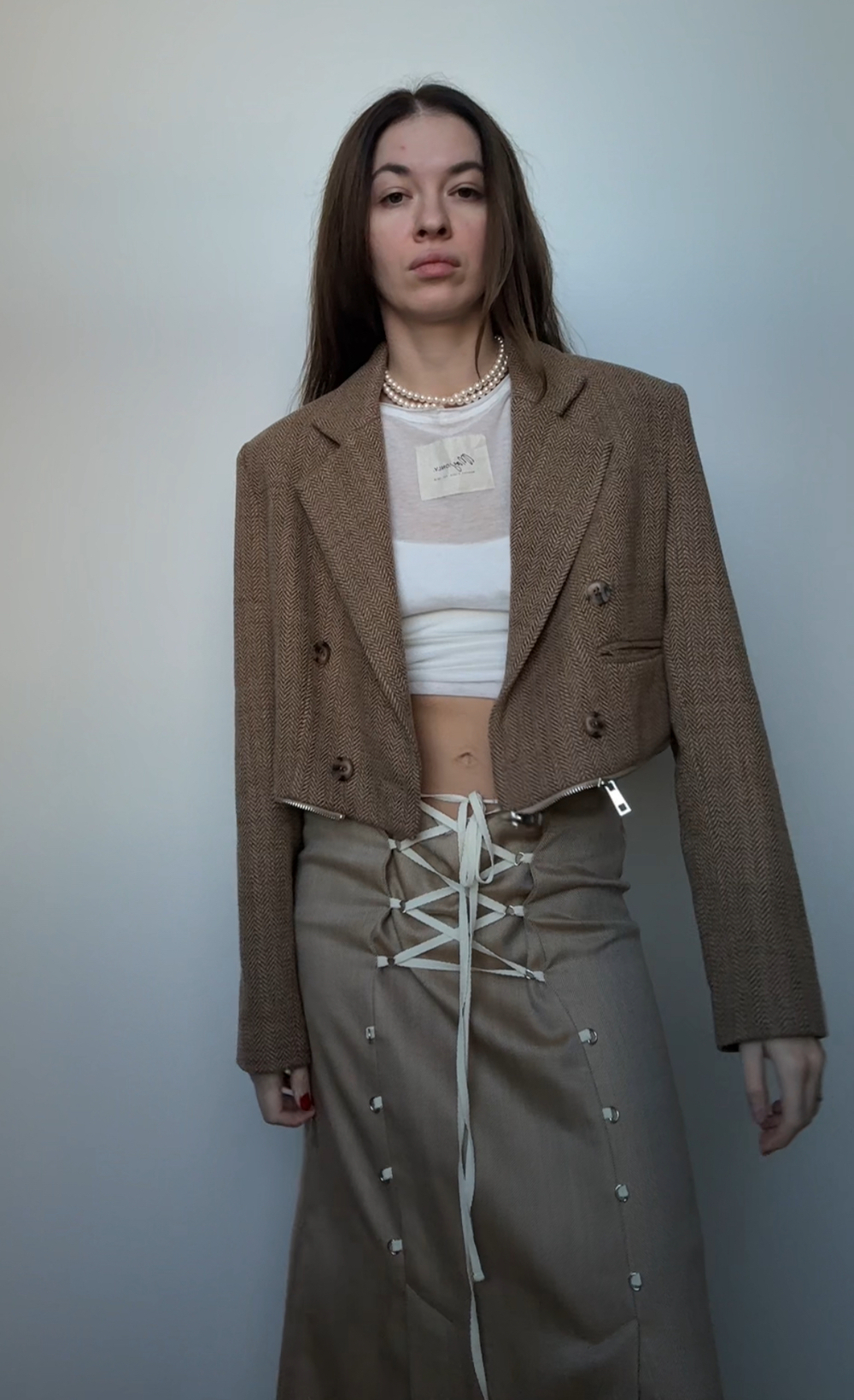 Юбка на шнуровке из шерсти