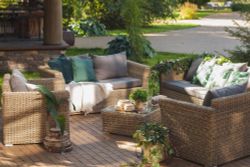 "Капучино Дабл" лаунж-зона из искусственного ротанга, цвет соломенный