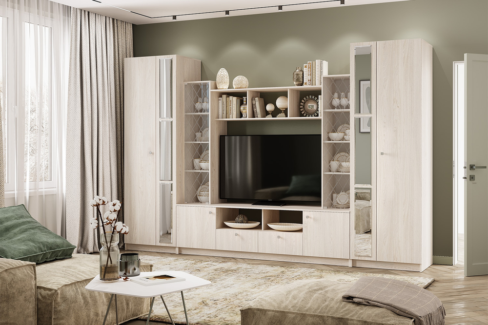 Шкаф двухстворчатый Зарина ШК-01, ясень белый