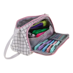 Пенал-косметичка с органайзером подростковый розовый