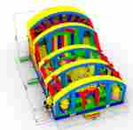 Коммерческий надувной батут «Смайлики» с крышей, размер 12*8*7 м