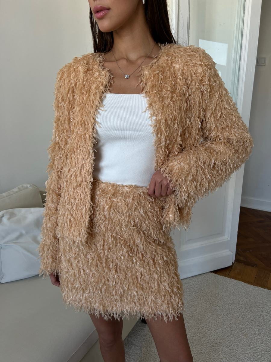 Юбка травка мини персик