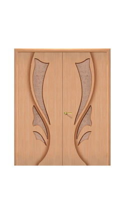 Дверь двухстворчатая Лотос (шпон)