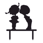 Топпер силуэт "Поцелуйчик" черный 13*13 см